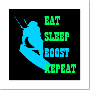 Kitesurfer Life Eat Sleep Boost Repeat Retro Style Posters and Art